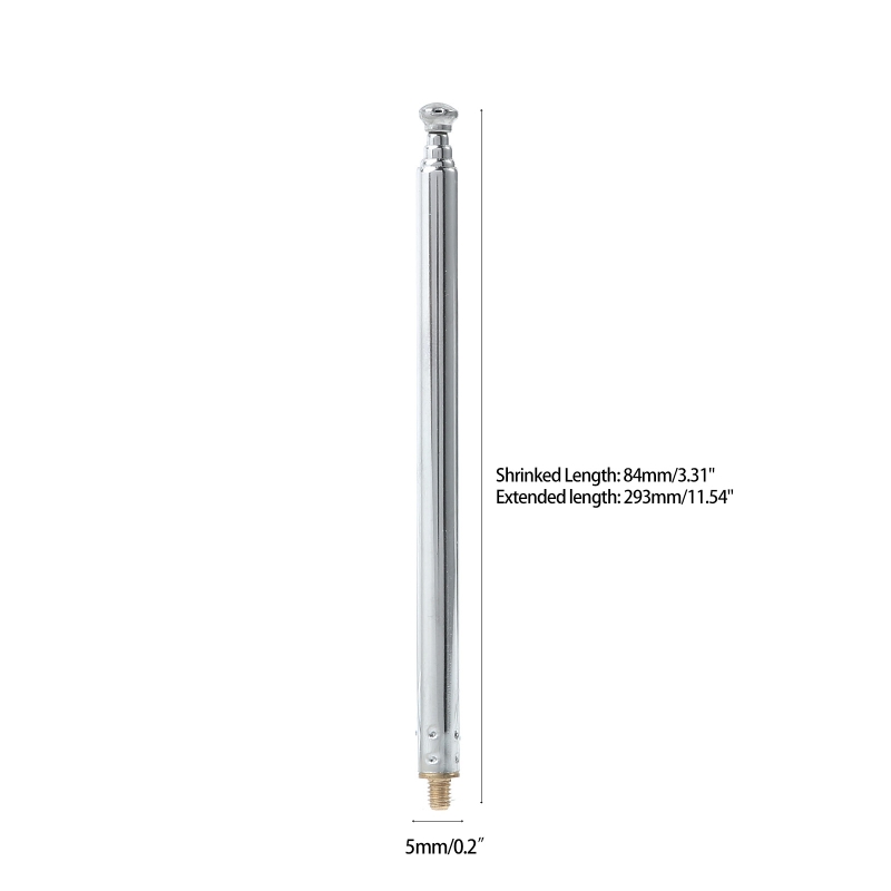 Telescopic Aerial Antenna 5 Sections Extendable Antenna Receiver Universal T84C