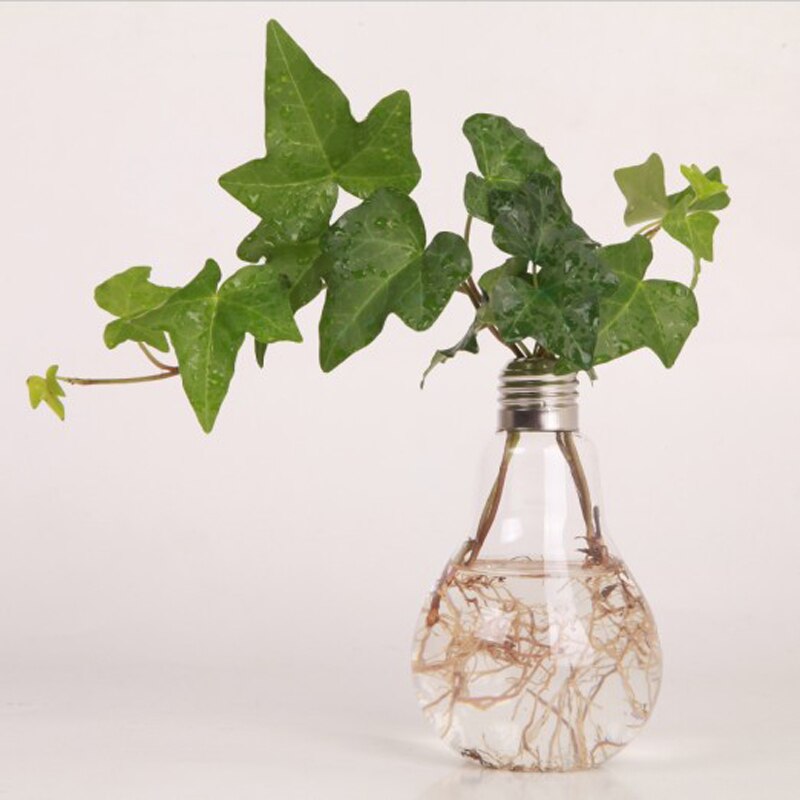 1Pc Light Bulb Transparent Glass Vase Hydroponic Vase Home Decor Wedding Decoration Home Decoration