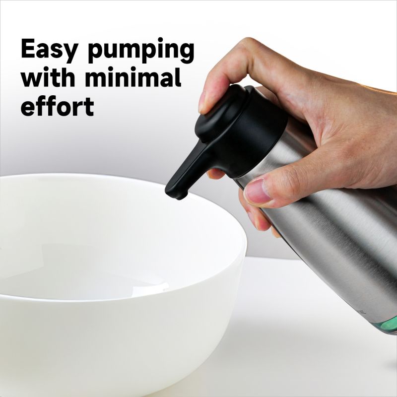 AIKE Stainless Steel Manual Soap Dispenser Pumps Liquid Soap Dispenser For Kitchen Dish Cleaning 450ML Hand Soap Dispenser