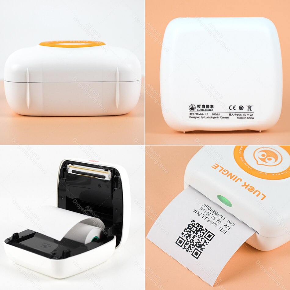 Pocket Photo Printer 304Dpi Draagbare Bluetooth Printers Foto Thermische Draadloze Printer Werk Op Android Ios Telefoon Printer