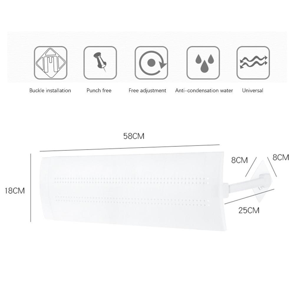 104x1 8/108X18Cm Pp Verstelbare Airconditioning Anti Direct Blazen Wind Shield Baffle Witte Airconditioning wind Shield: 108x18cm