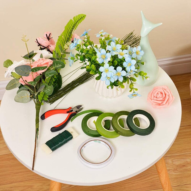 Kit arranjo floral fitas florais & envoltórios floral fio cortador fita floral para buquê haste envoltório florista casamento floral