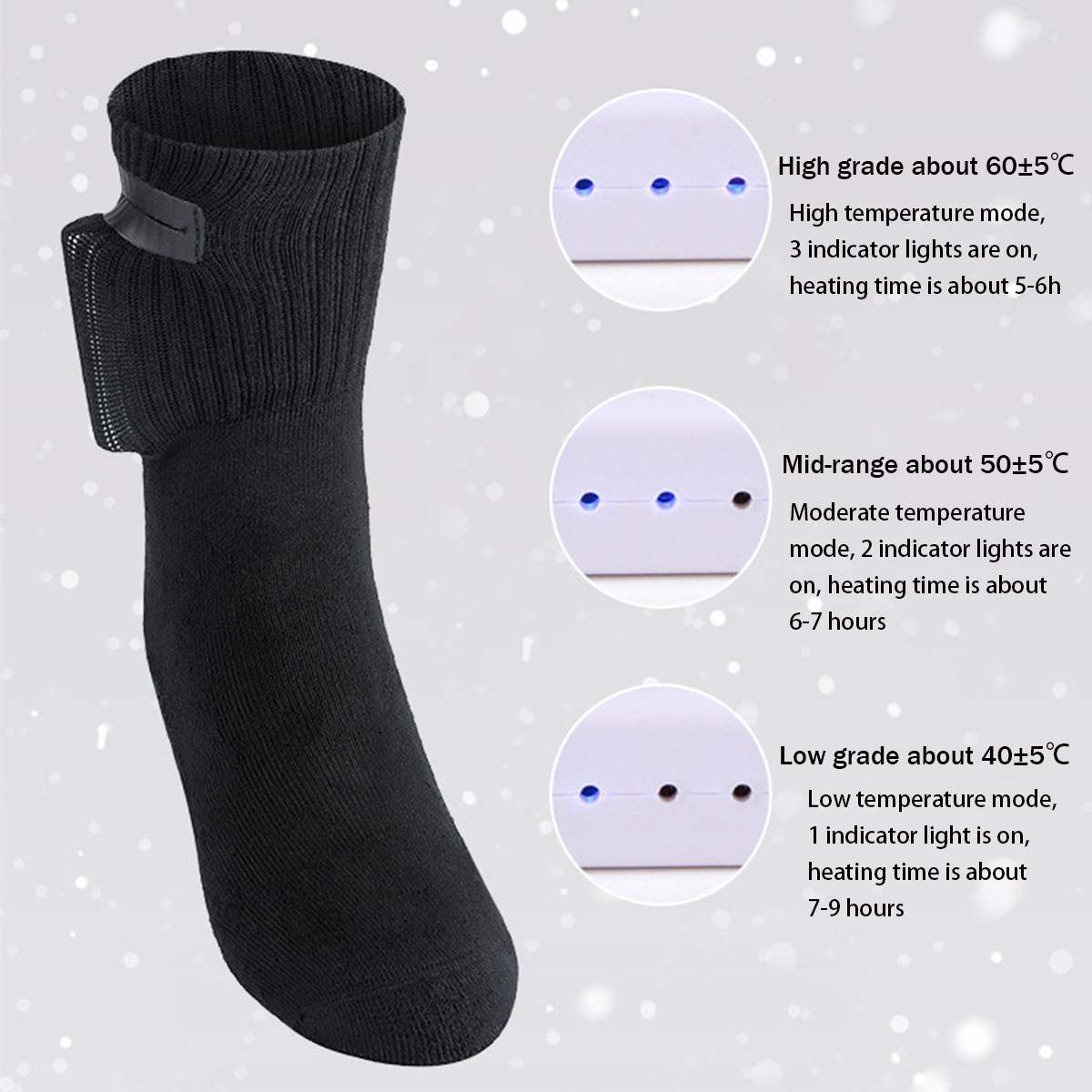 Temperaturjusterbare varmere sokker elektriske opvarmede sokker genopladelige til kvinder mænd vinter udendørs skiløb cykling sport opvarmning