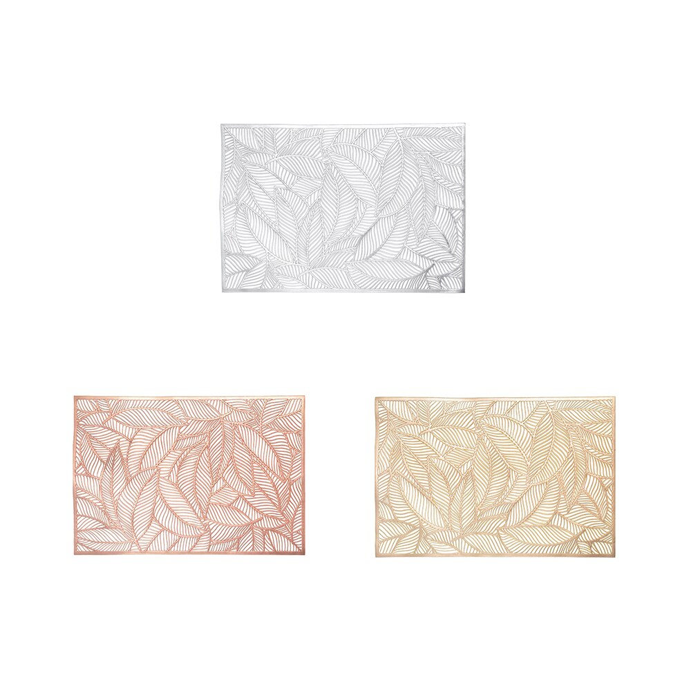 Individual Table Mat Rectangular Waterproof Non-Slip Table Mat Insulation Mat Coaster Home Decoration Table Mat PVC Placemat