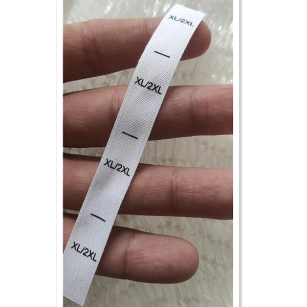 50 stuks Wit katoen Dubbele Maat Label voor volwassen XS/S S/M M/L L/XL XL/2XL Print Doek Maat Etiketten: Antique Zinc