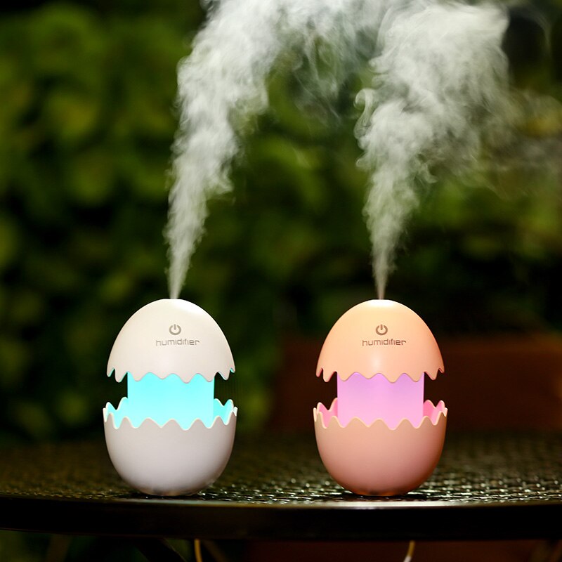 Azgiant mini ägg bil luftfuktare inget brus led nattljus usb luftrenare finfördelning kontinuerligt spraya dimma