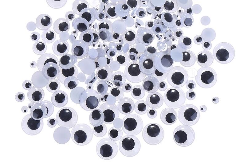 100 Pcs 20/22/24mm DIY Speelgoed Plastic Googly Wiggly Beweegbare Black Joggle Ogen niet Zelf- lijm Poppen Oog Voor Poppen Gebruikt