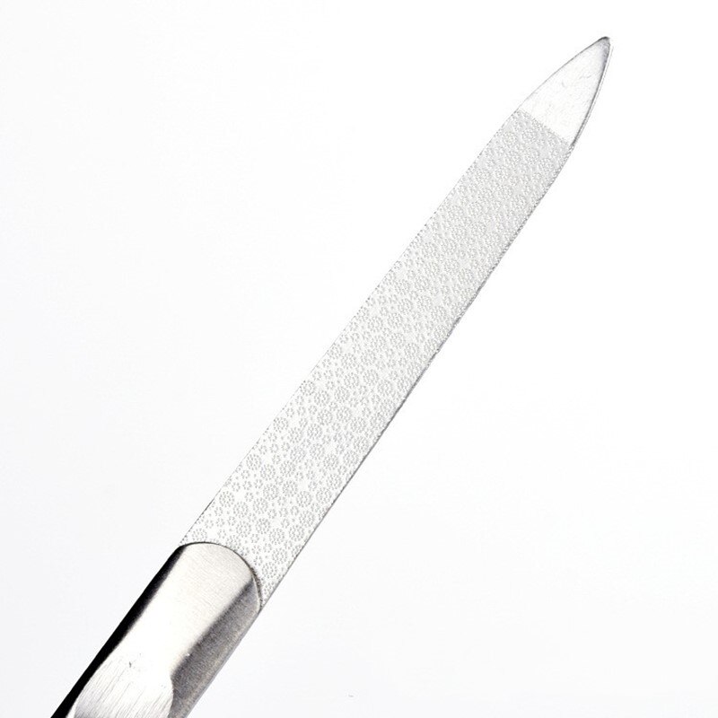 Professionele Rvs Nail File Buffer Metalen Dubbele Side Slijpen Staaf Manicure Pedicure Scrub Nail Arts Gereedschap Dikke LJ02