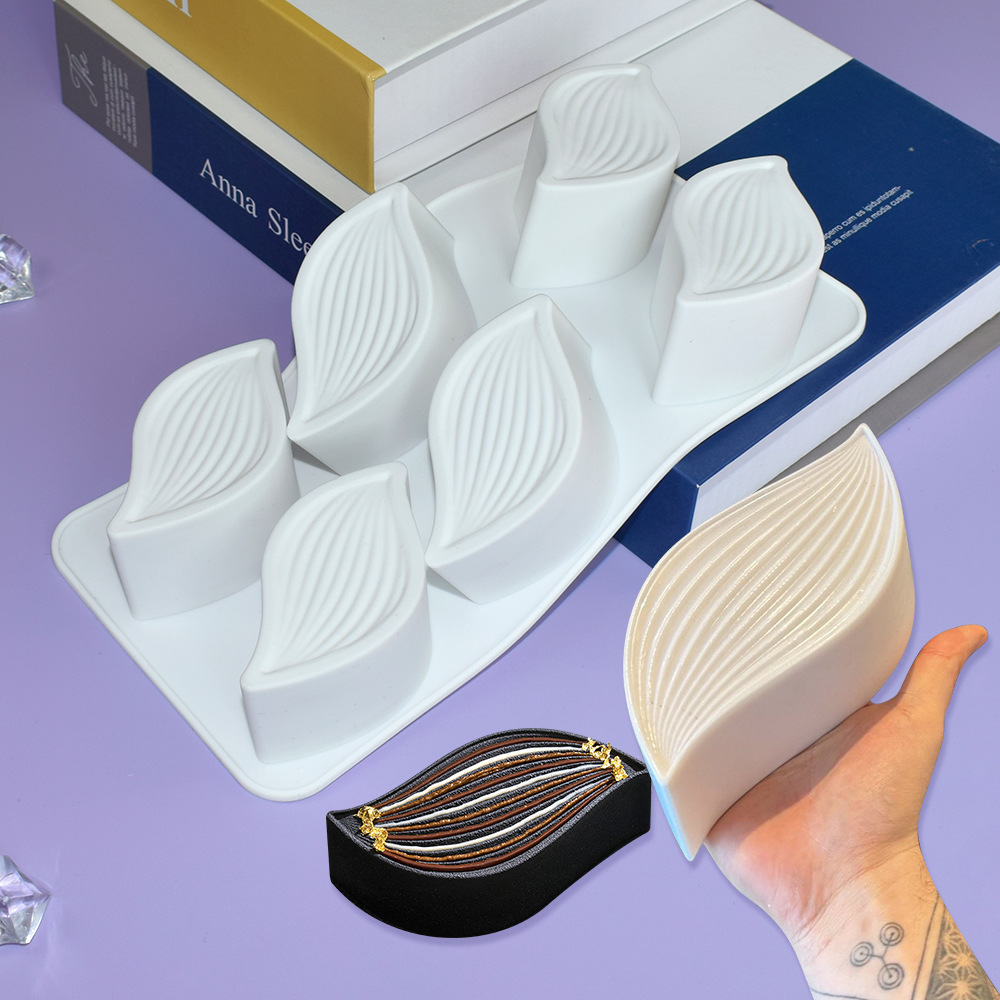6 Cavity Leaf Cake Molds DIY Party Dessert Jelly Pudding Making Tools Choclate Mousse Cake Mould Kitchen Pastry Baking Supplies