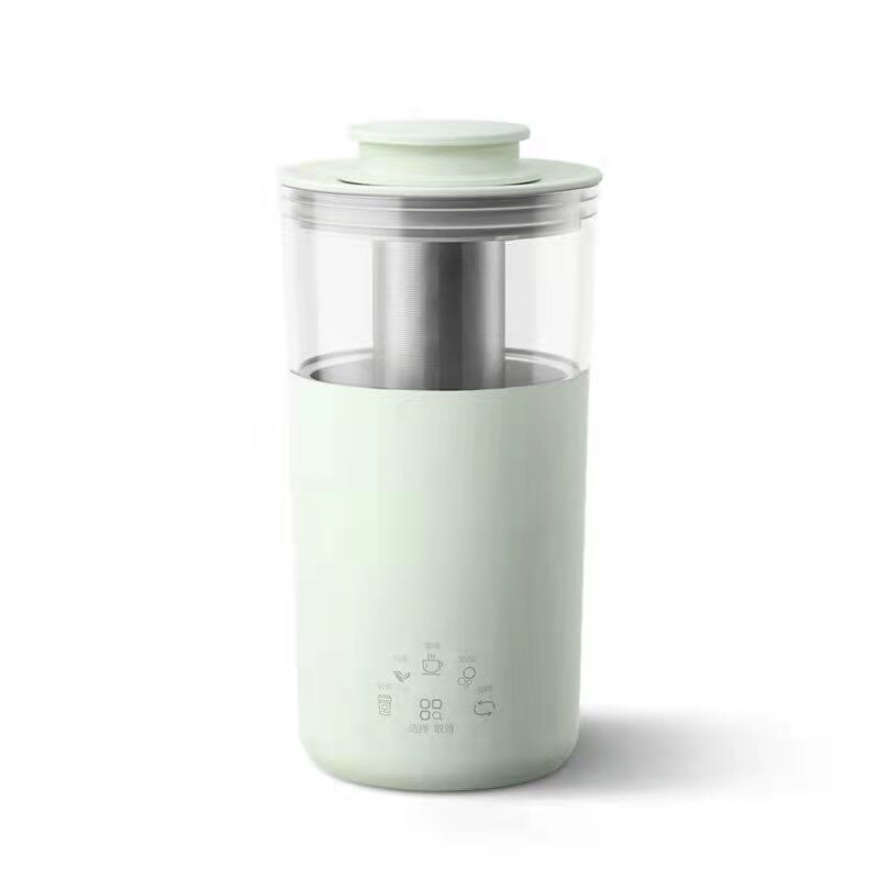 5 in 1 Electric Coffee Maker Multifunction Portable Milk Tea Machine 350ml Frother Automatic Tea Maker DIY Milk Tea Office: 110V Green