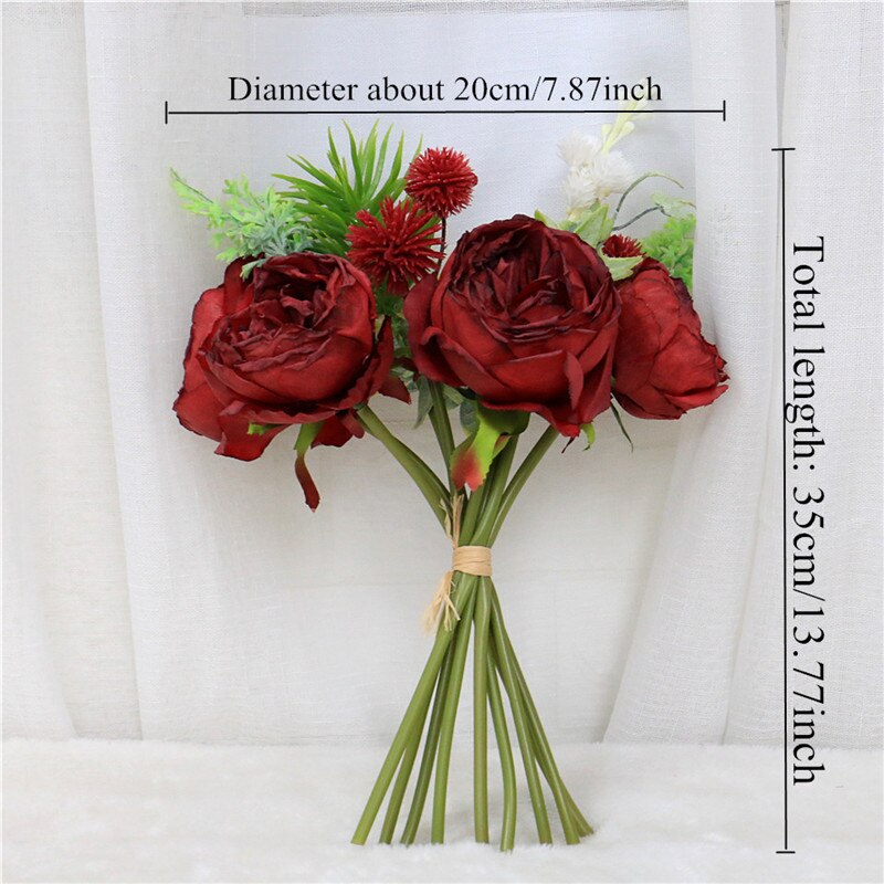 High-grade artificial flower European Bridal bouquet Rose plants home decoration wedding props ranunculus flower Girlfriend