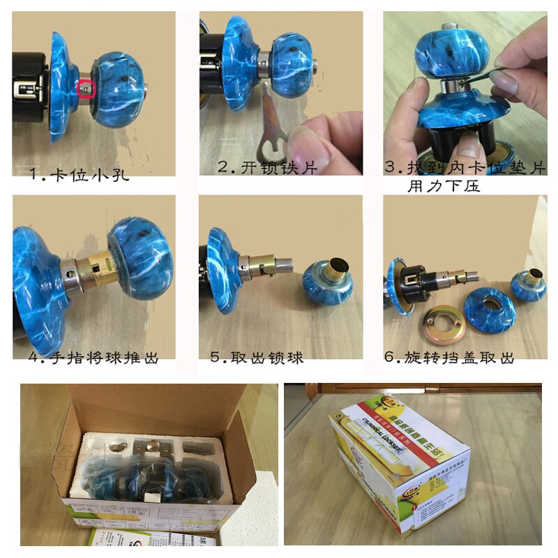 Country Style All White Ceramic door Lock With Round Ball handle