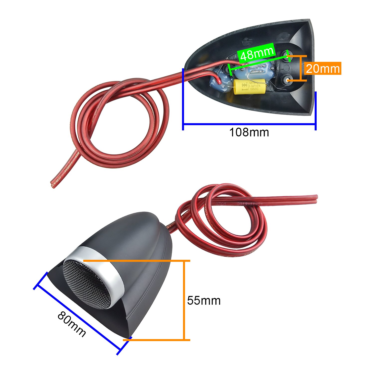 Ghxamp Supertweeter Speaker Externe Auto Tweeter Luidspreker 4OHM 20W Voor Audio Treble Driver Compensatie 2Pcs