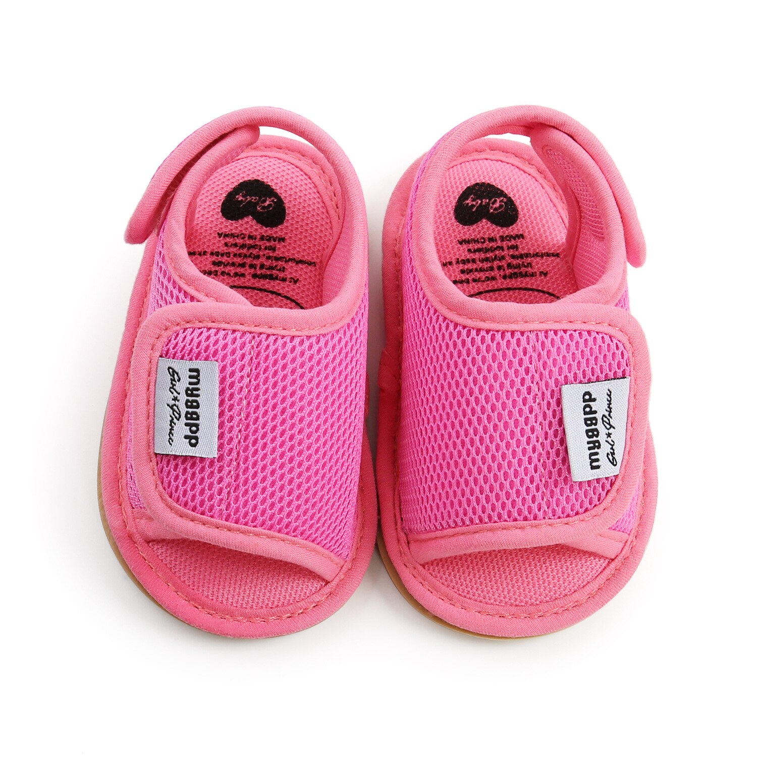 Sandales pour -né garçon et fille, chaussures d'été pour les premiers pas des enfants, semelles plates et souples, antidérapantes, pour les tout-petits de 0 à 18 mois: rose / 11cm