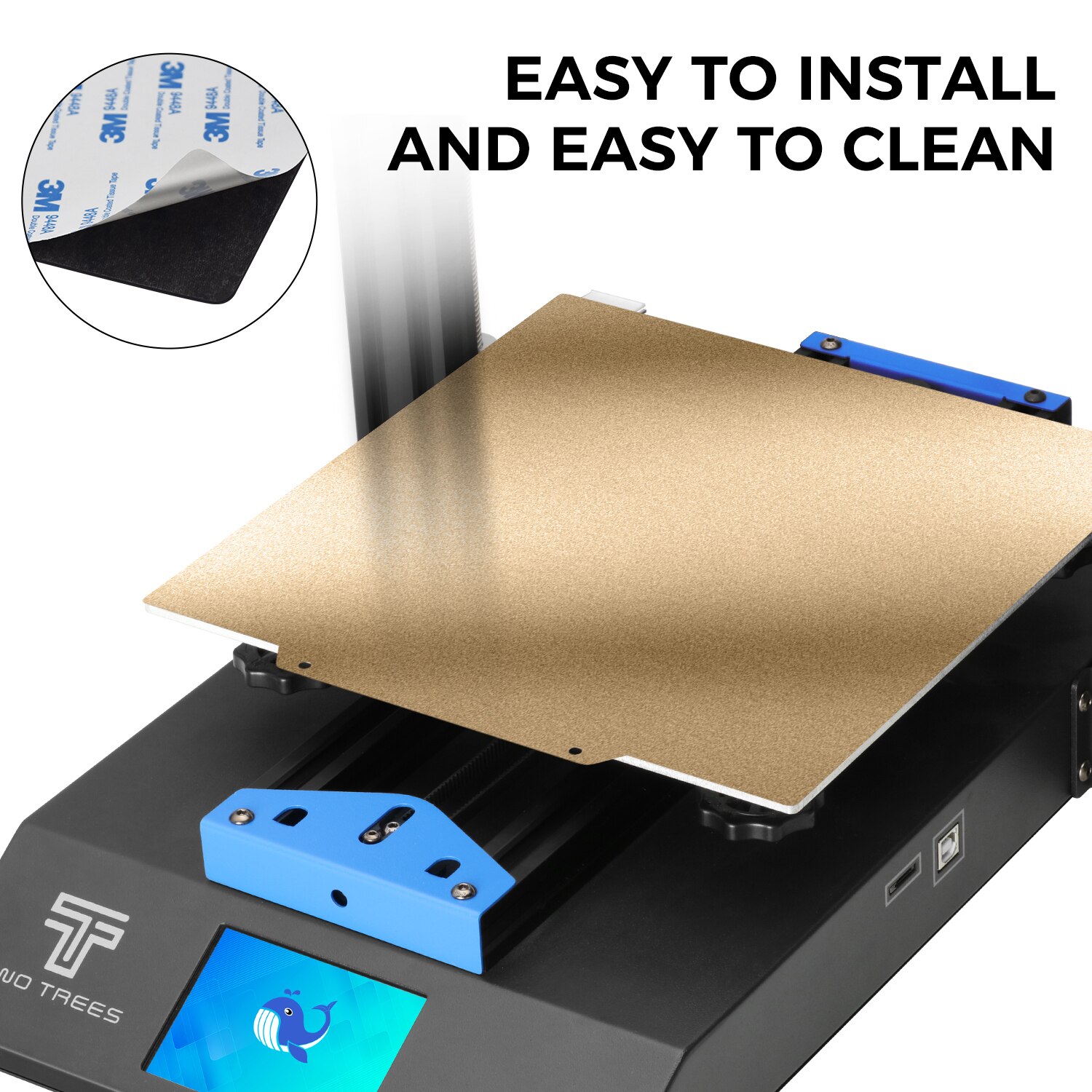 Twotrees Double Sided PEI Spring Steel Sheet (Textured) With Magnetic Base 220/235/310mm For 3D Printer Parts Heat Bed