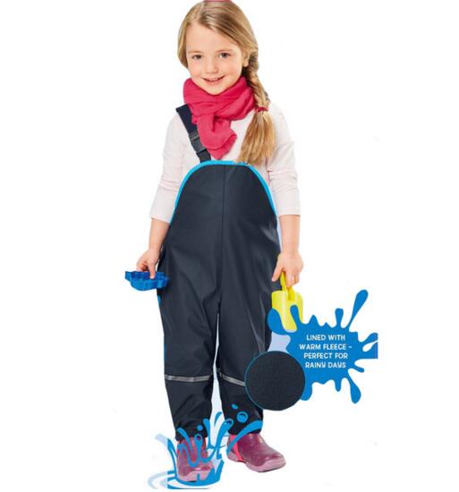 Meisjes Jongen Waterdichte Overalls Katoen Gewatteerde Broek Outdoor Broek Duitse Kid Winddicht Broek Regen 98-128 Europese Maat: ALBB011 Blue / 6T