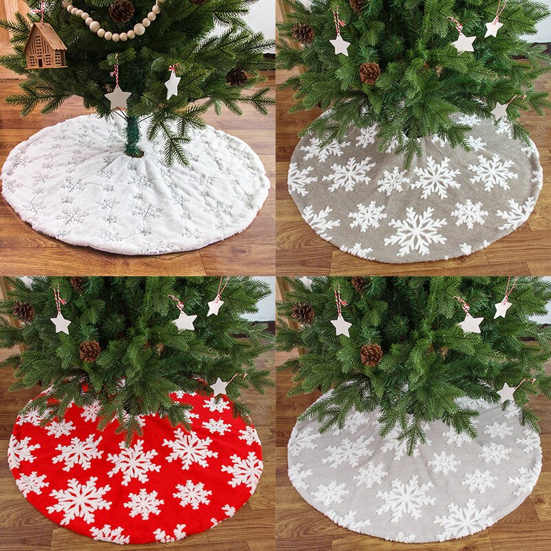 90/122Cm Pluche Kerstboom Rok Sneeuw Kunstmatige Bont Kerstboom Bodem Kussen Party Decor Navidad Xmas Tree base Cover