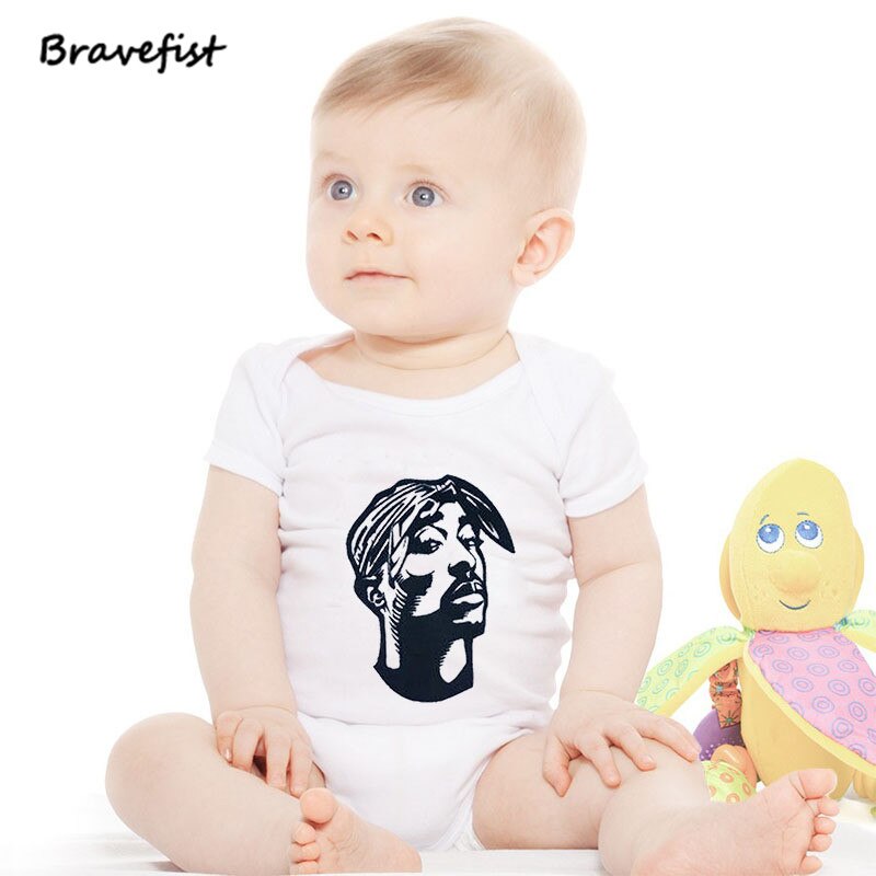 Babyrompertjes met portretprint, katoenen babyoutfits, korte mouwen, zomerkleding voor kinderen, meisjeskleding, jongenskleding, kinderjumpsuits 0-2y