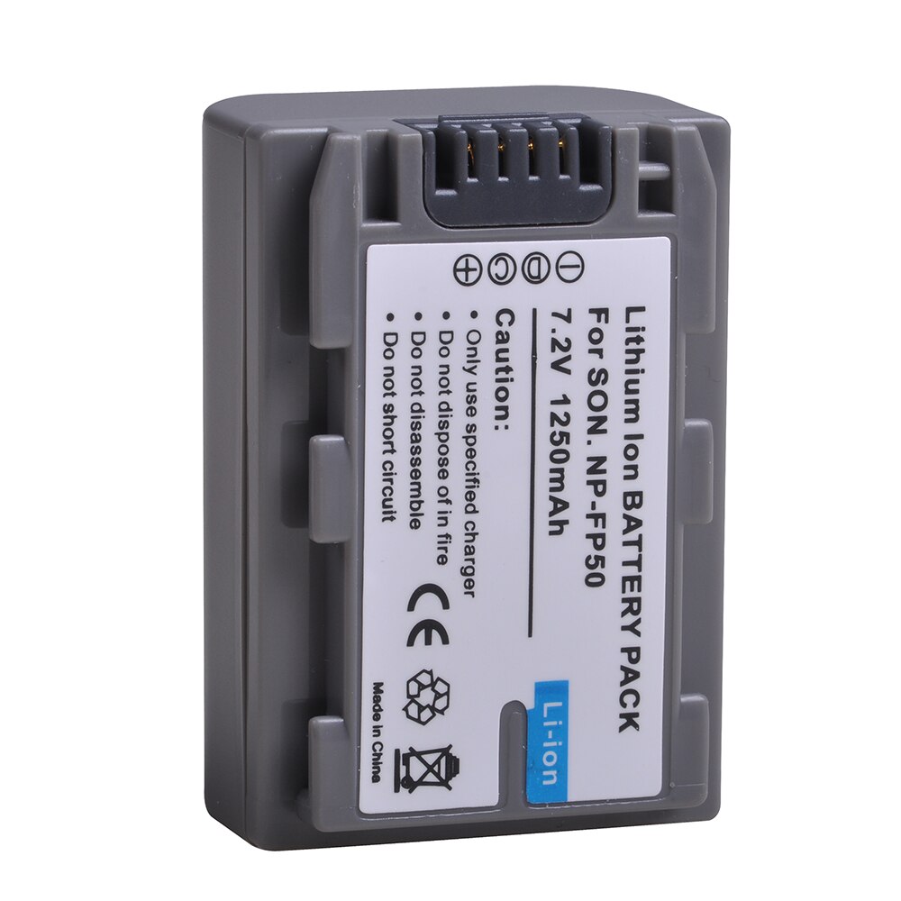 2Pcs 1250mAh NP-FP50 NP FP50 Battery for Sony NP-FP30 NP-FP60 NP-FP70 NP-FP71 NP-FP90 NP-FP91, DCR-SX40 SX40R SX41 HDR-CX105
