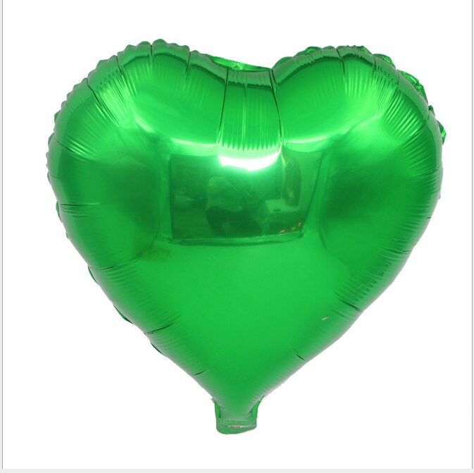 5pcs/pack 10 Inch Heart Shape Aluminum Foil Ballons inflatable birthday Wedding Party decoration balloon: green