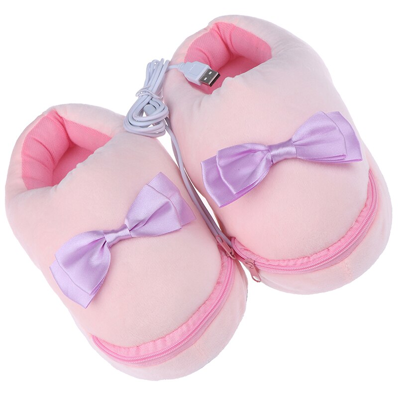 Chaussons chauffants usb pratiques, sûrs et fiables, en peluche, chauffants électriques, en forme de lapins mignons pour filles