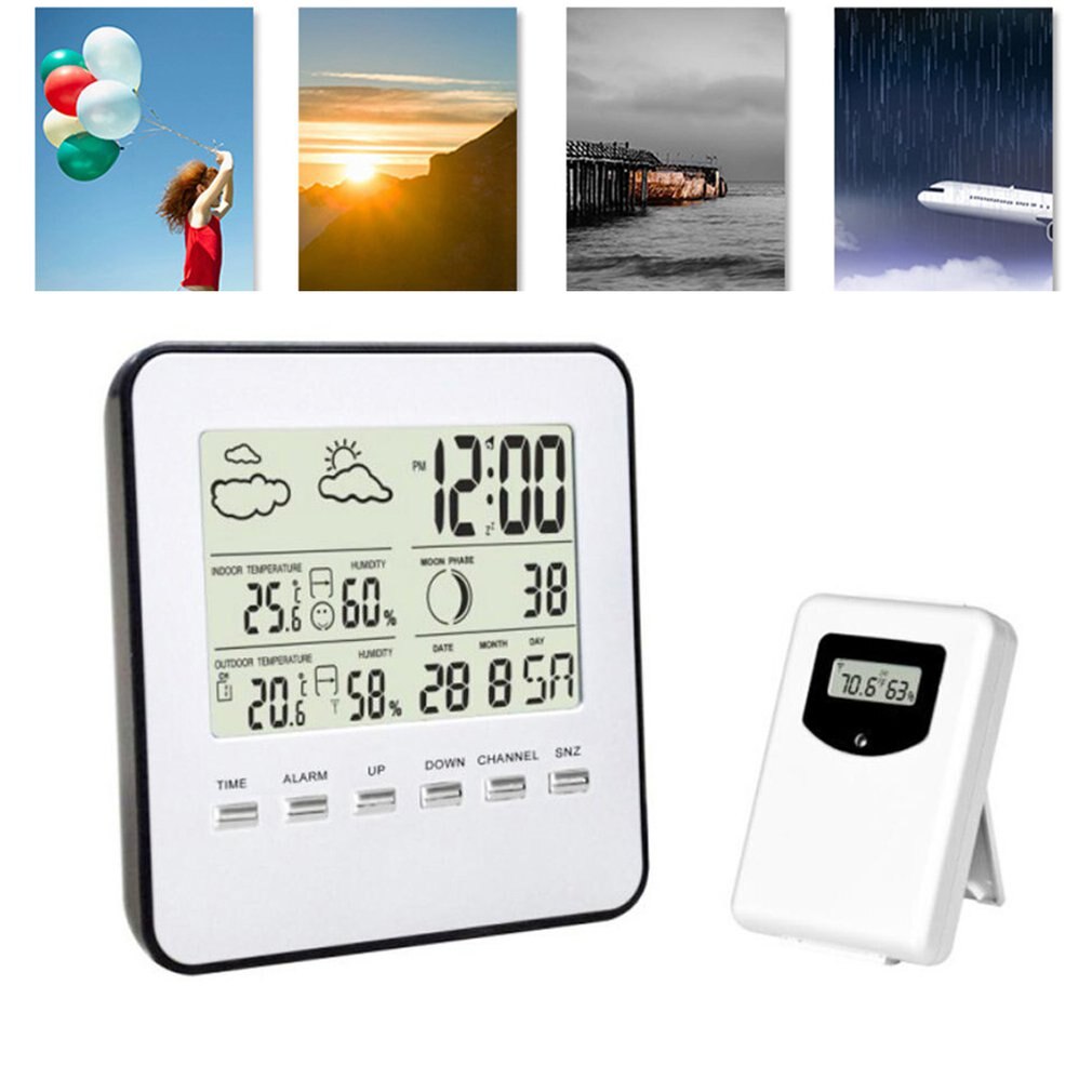 Digital Transparent Display Thermometer Hydrometer Indoor Outdoor Station Temperature And Humidity Meter S3308B