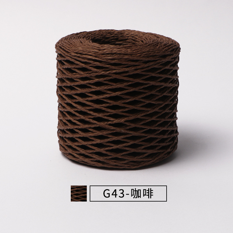Natural Cotton Raffia Yarn 1mm 150m DIY Rope for Summer Sun Straw Hat Beach Bag Knitting Handbag Wrapping Craft: black