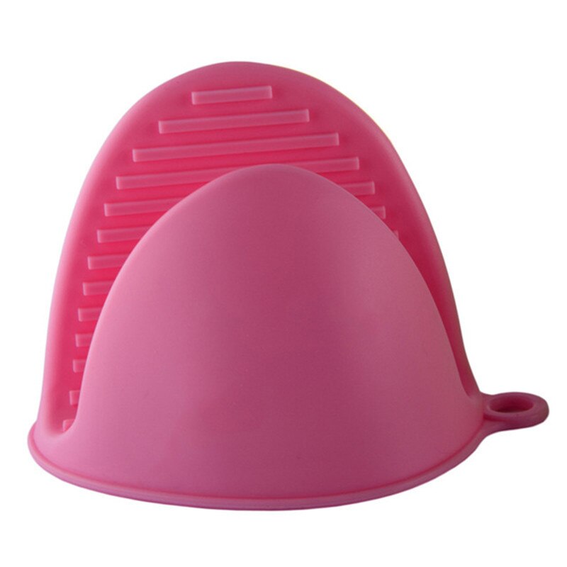 1PC Silicone Anti-scalding Oven Gloves Mitts Potholder Kitchen BBQ Gloves Tray Pot Dish Bowl Holder Oven Handschoen Hand Clip: A pink