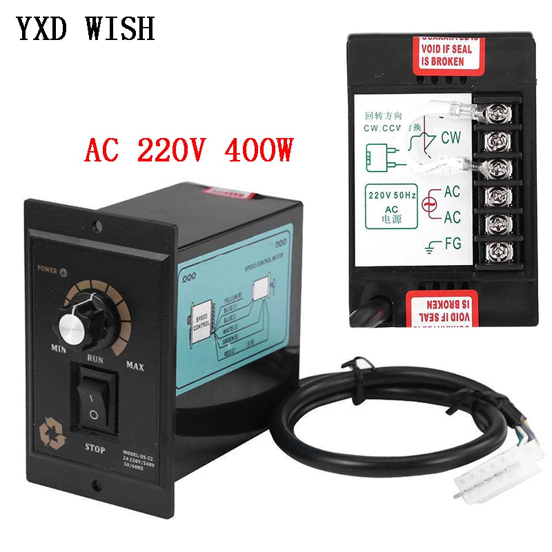 AC 220V Motor Speed Controller 50Hz 400W Digital Adjustable Stepless Motor Speed Controller 0-1450rpm speed regulator AC 220 V