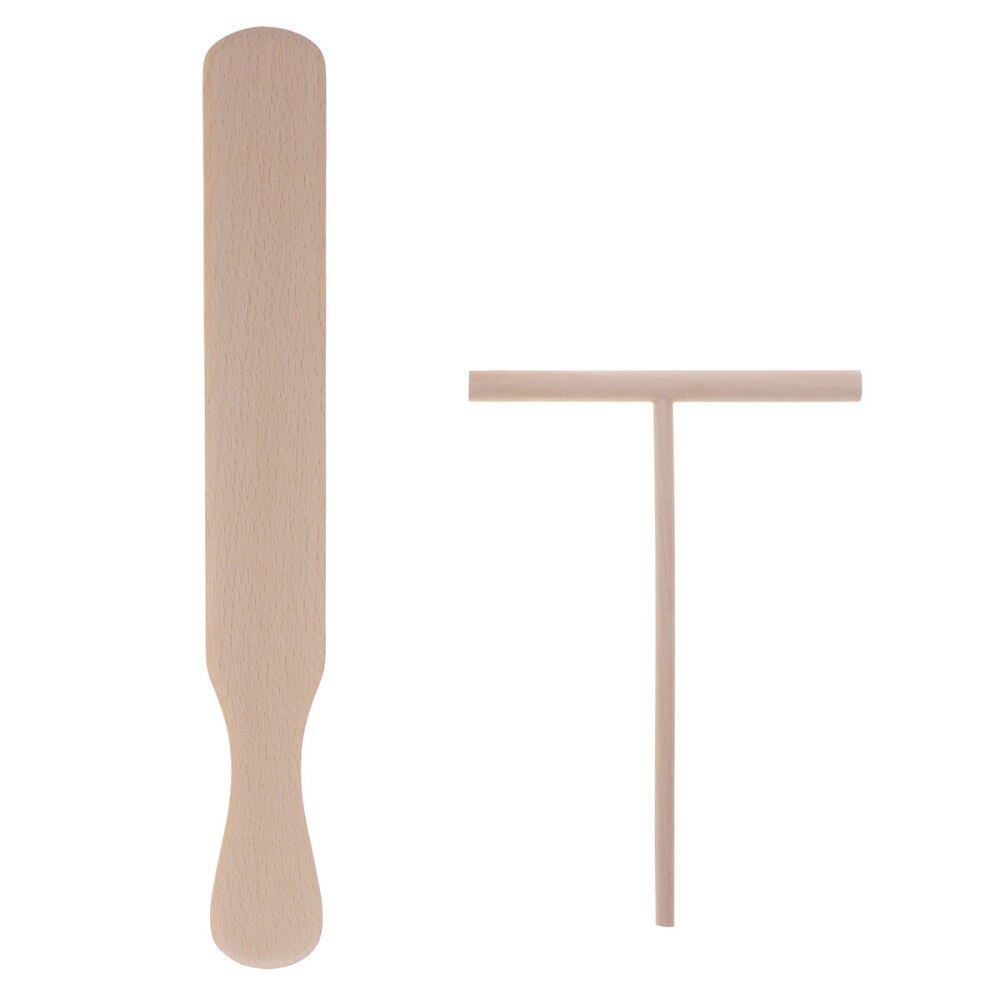 4 ustensiles de cuisson pour crêpes, étaleur à crêpes en bois et spatule, râteau à tortilla, outils d'étalement de pâte  + 3pc (1pc spatules en bois de hêtre