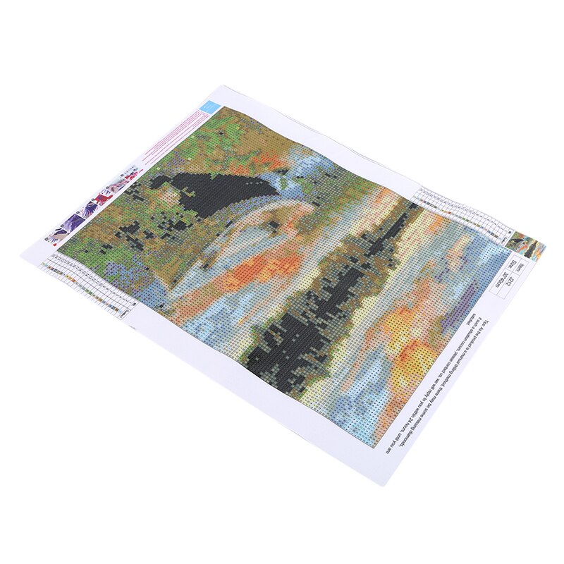 Cross Stitch Explosion Models DIY Painting 5D Cross Stitch Full Drill Lakeside Boat Woods Landscape Sunset Bedroom Paintings