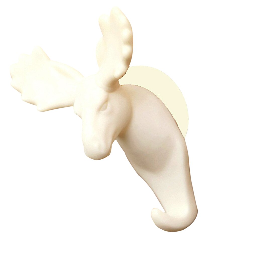 Porte-manteau en forme d'éléphant Elk | Crochet mural pour tête d'éléphant porte-serviette, porte-serviette pour la salle de bain, la décoration de la maison: White-Deer