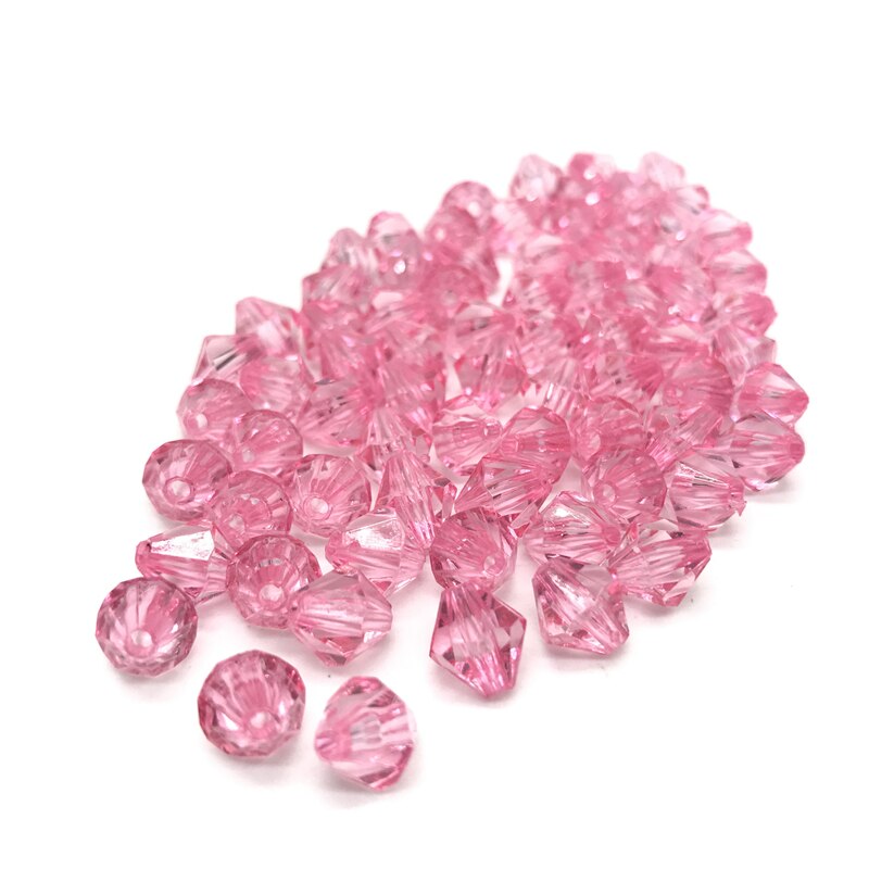 6 Mm 8 Mm 10 Mm Roze Oostenrijk 5301 Facet Bicone Crystal Acryl Kralen Losse Spacer Ronde Kralen Diy Sieraden maken: 6mm  200pcs