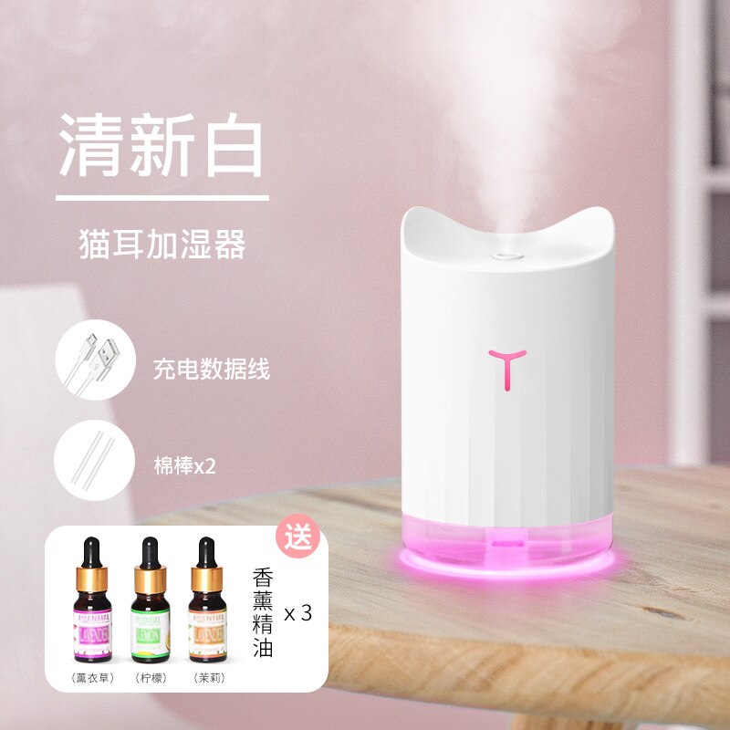 Luchtbevochtiger Usb Huishouden Lucht Verstuiver Kleine Nacht Lamp Bureau Oppervlak Panel Auto Gemonteerd Creatieve Retro: R6 White   Fragrance