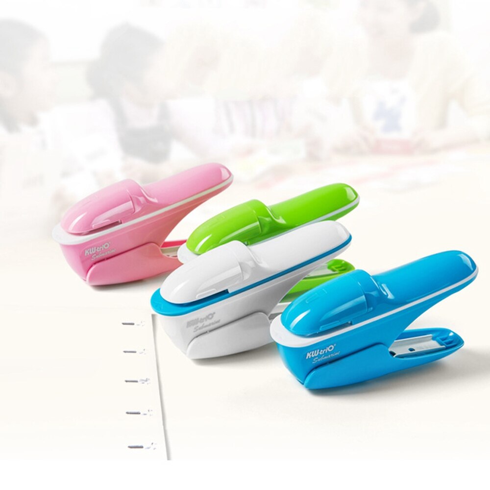 Hand-held Mini Safe Stapler Free Stapleless Without Stapler 7 Sheets Capacity Paper Stapler Office Bookbinding Supplies