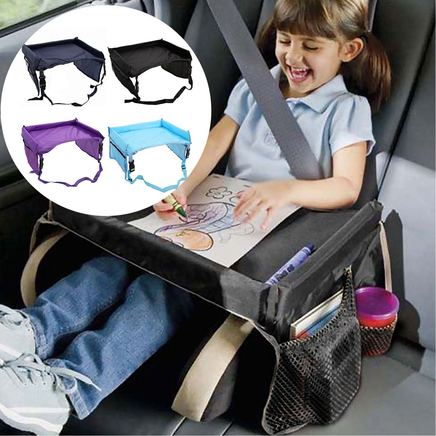 Baby-autozitje Lade Draagbare Peuter Travel Activiteit Bureau Spelen Lade Autostoel Wandelwagen Accessoires Voor Kids Opslag Tafel Auto lade