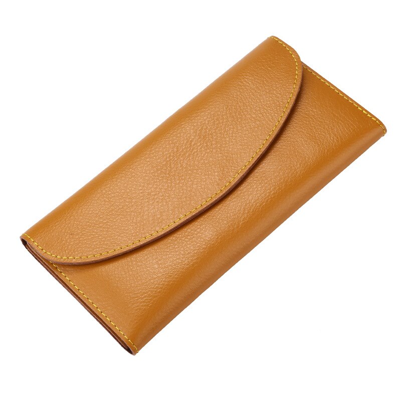 Womens Wallets and Purses Women Wallets Famous Women Wallet Genuine Leather Long Wallet Cow Leather Wallet Men: Yellow