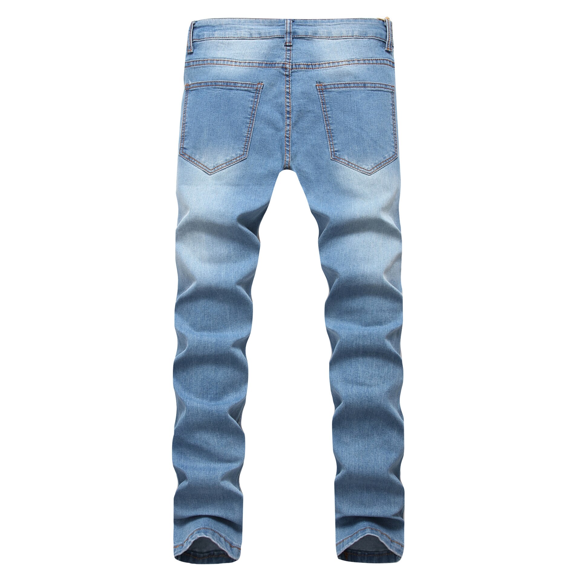 Plus Size Men's jeans Skinny Casual Ripped Hole Patchwork Pants Slim Streetwear Pencil Denim Bandage Trousers spring Autumn Men