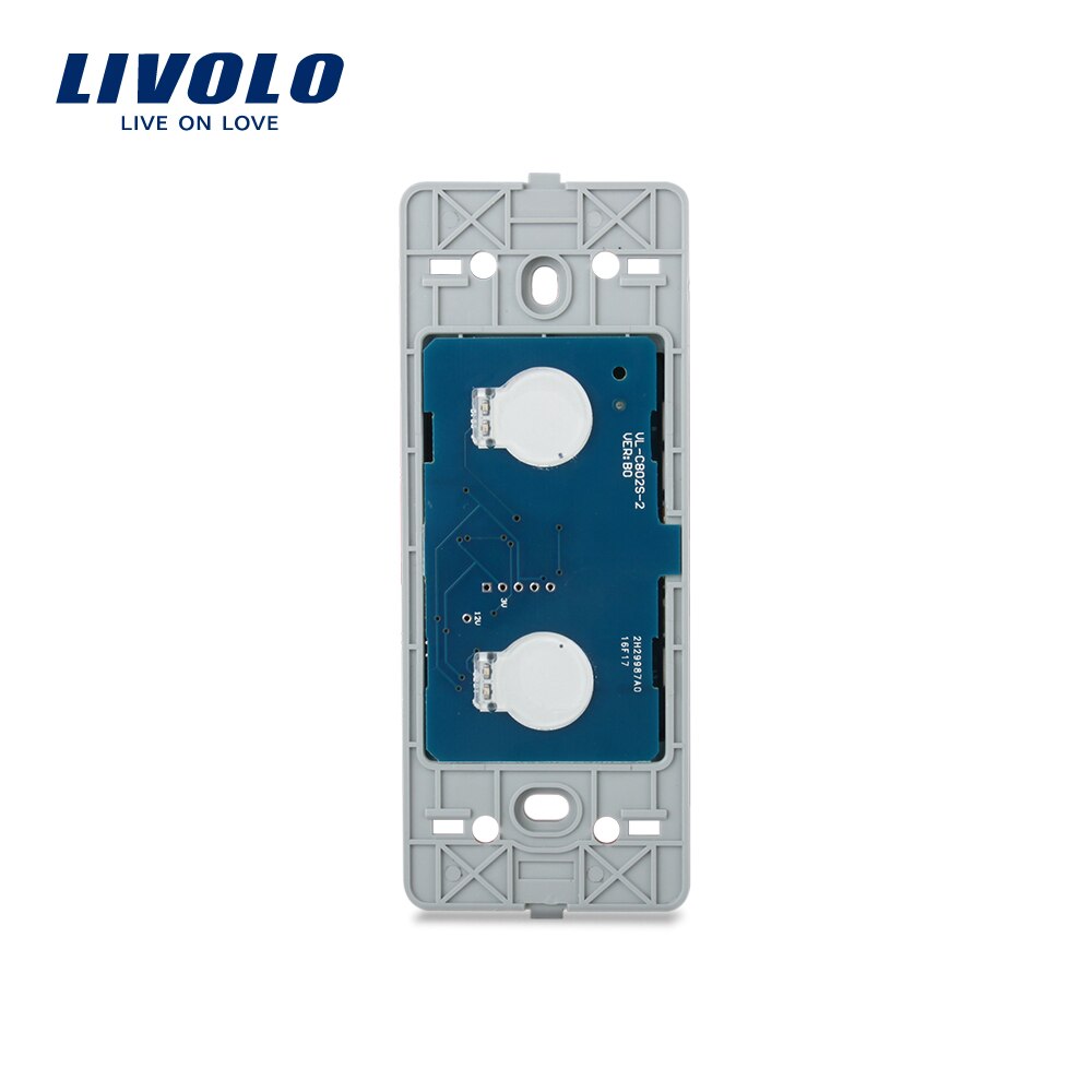 Livolo US standard Muur Light Remote Touch Switch Base Board, 2 gang 1way, Zonder Crystal Glass Panel, VL-C502R