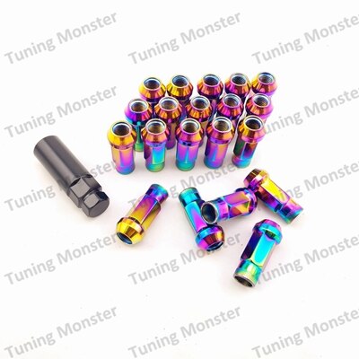 Muteki SR48 écrous à molette | Roues en acier, Tuning Monster 20 pièces longueur 48mm M12x1.5/M12x1.25 Neo Chrome: M12x1 25