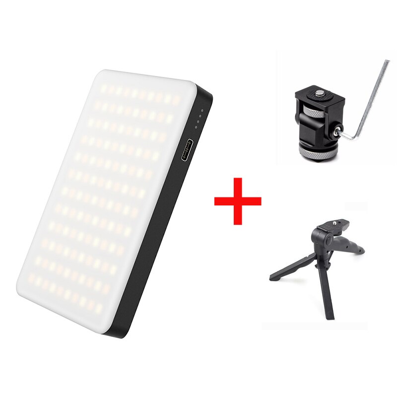 Vijim vl120 3200 k-6500 k conduziu a luz de vídeo para a luz da câmera de dslr com caixa macia rgb filtro de cor sapata fria luz de preenchimento de bolso: set3