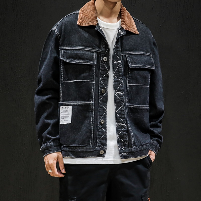 Hommes vestes en Denim noir printemps automne vestes en Jean en vrac nouvelle hommes coton blanc Denim manteaux de Jean manteaux