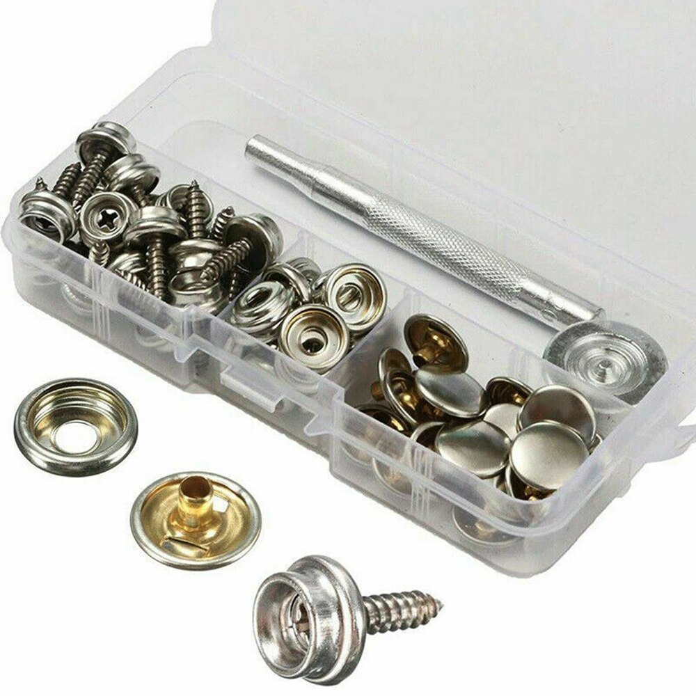 Juego de herramientas a presión con tornillos de Metal, broches de fijación para abrigo de lana, chaqueta, mochilas, ropa acolchada de algodón, cubierta de lona, tiendas de muebles