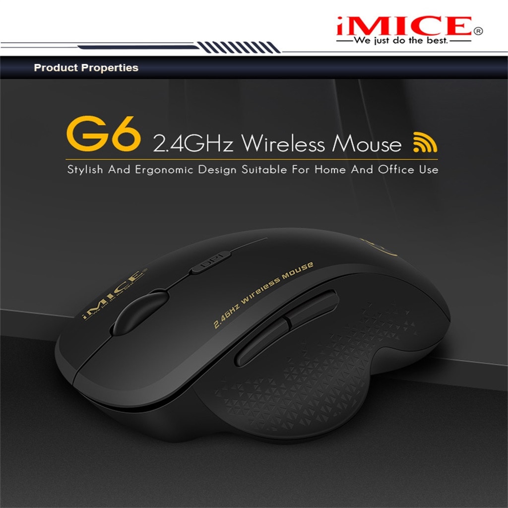 IMICE G6 6 toetsen 2.4 Ghz 800-1200-1600 DPI Derde Versnelling Draadloze Muis Muizen & USB ontvanger Voor PC Laptop Verstelbare Game Muizen
