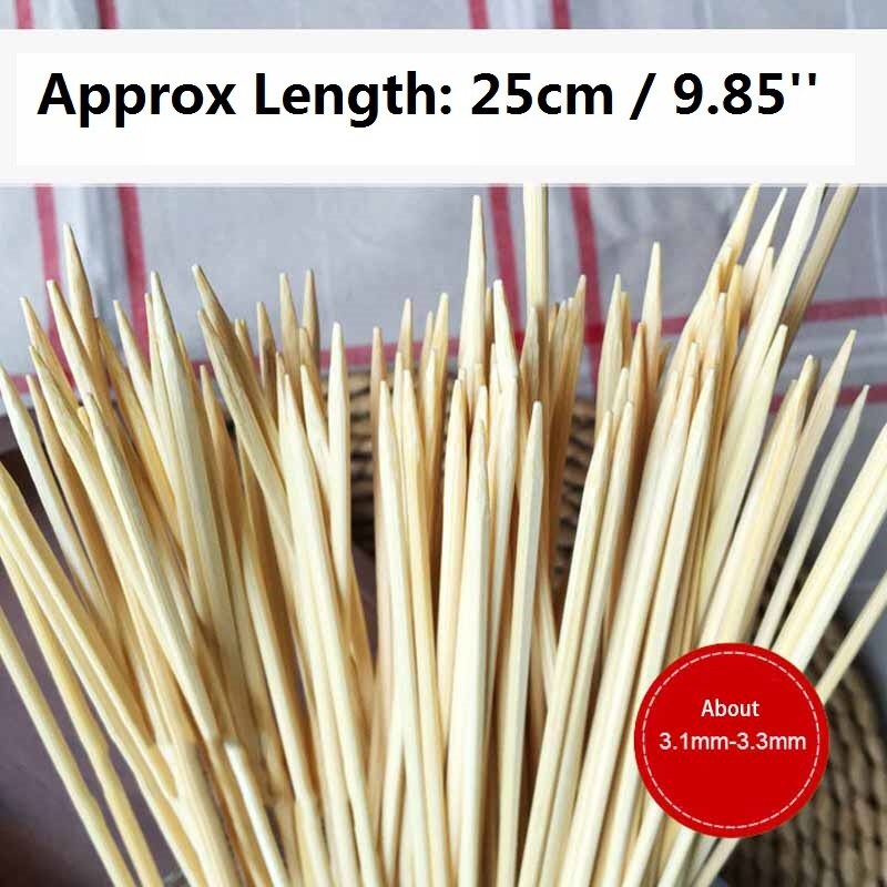 Bamboe Spiesjes Peddel Sticks Bbq Grill Kebab Barbeque Fruit Tandenstokers Party Restaurant Benodigdheden Outdoor Gereedschap 25Cm X 3Mm 200Pcs
