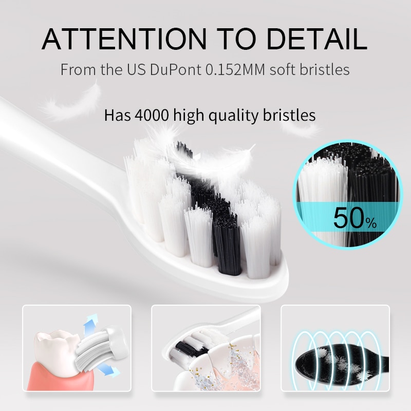 Seago elektrisk sonisk tandbørste 5 tilstand genopladelig automatisk udskiftning tandbørste voksen vandtæt hvidere bedst