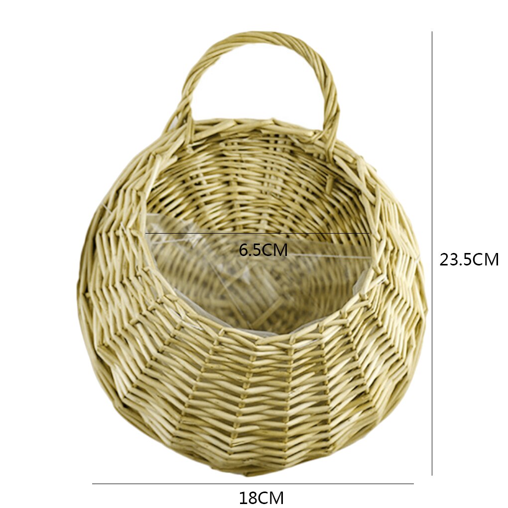 Maceta Retro de Mimbre para Colgar en la Pared, Macetas de Ratán para Decoración del Hogar y Jardín, Tiesto de Sauce, Cesto Colgante, Cesta de Flores