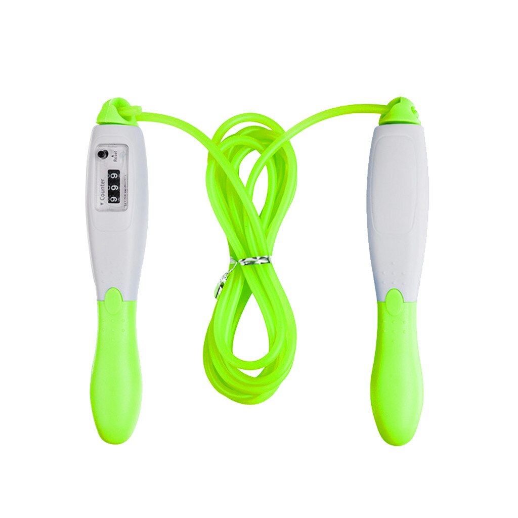Fitness Jump Ropes With Counter Sports Adjustable Fast Speed Counting Sponge Jump Skip Rope Skipping Wire Examination Rope#P30: green