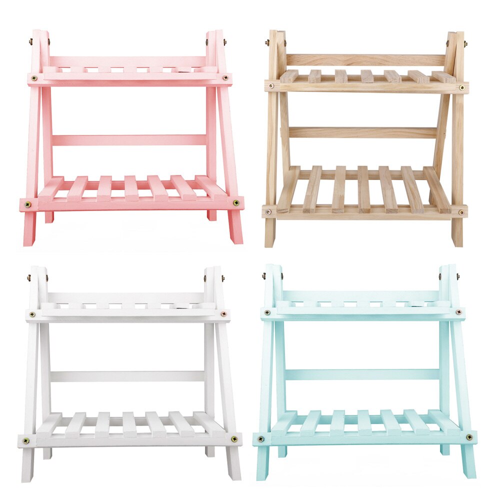 2-Tier Wooden Plant Stand Flower Pot Display Rack Stand Shelf Multifunction Storage Bonsai Holder Rack For Home Outdoor Patio