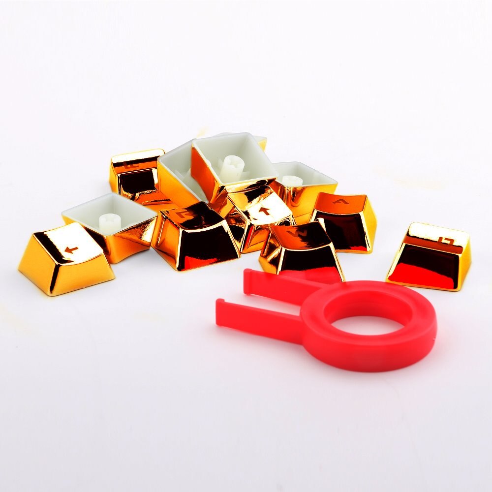Gouden Kleur 12 key Caps PBT backlit WASD Richting Keycaps Met Keycap Puller Voor Cherry MX Switches Mechanische Gaming Toetsenbord
